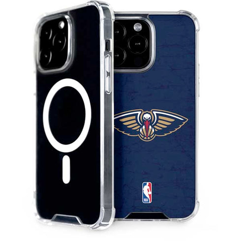 NBA New Orleans Pelicans Distressed iPhone 15 Pro Max MagSafe Case
